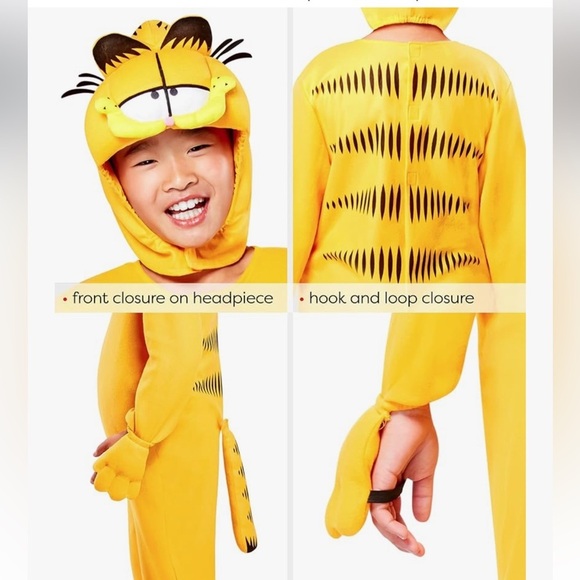 Rubies Child's Garfield Costume Jumpsuit and Headpiece - Picture 3 of 5